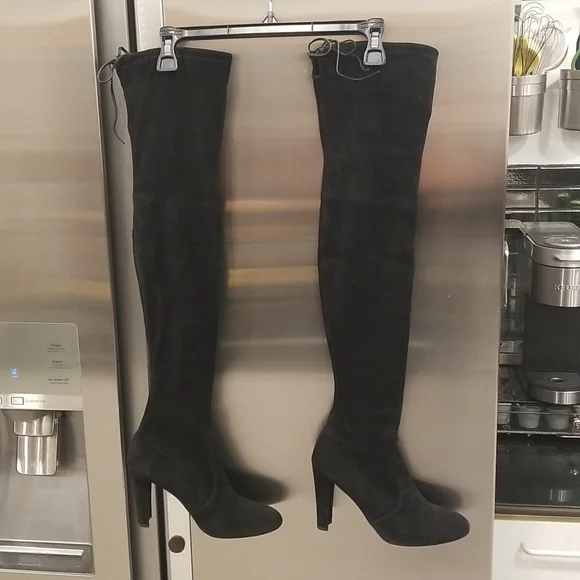 💕STUART WEITZMAN💕 Highland Suede Over-the-Knee Boots ~ Black 7.5